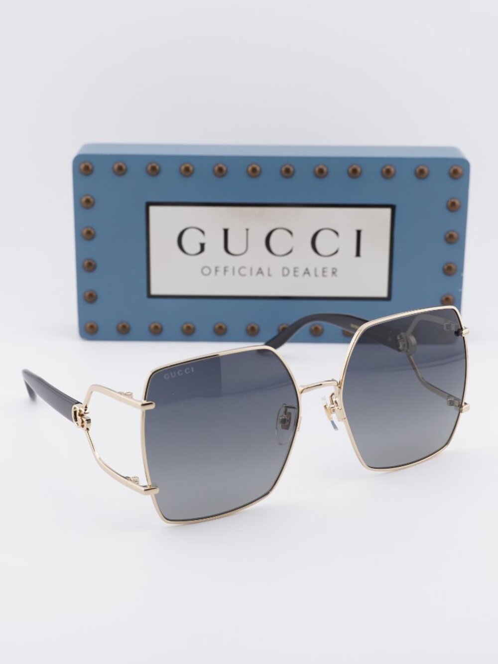 Gucci GG1564SA 001 Women Square Sunglasses - Endura Gold / Grey Gradient - Picture 6 of 13
